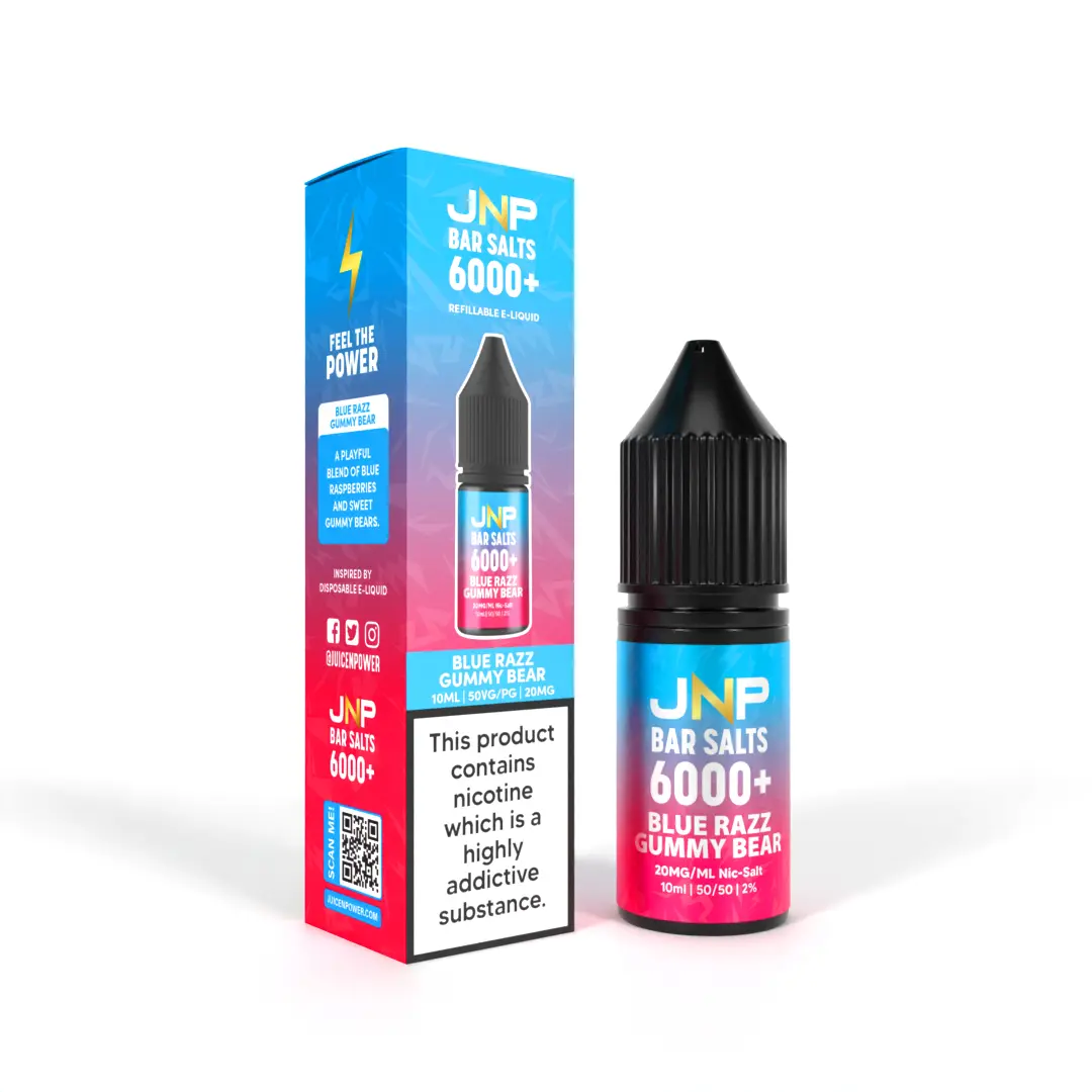 Blue Razz Gummy Bear Nic Salt E liquid by JNP Bar Salts 6000 10ml 